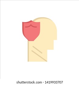 Shield, Secure, Male, User, Data  Flat Color Icon. Vector icon banner Template