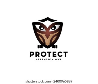 shield secure owl logo icon symbol design template illustration inspiration