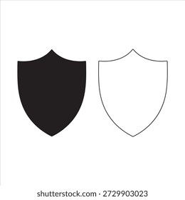 Shield of secure, protect line icon set. Shield guarantee, privacy, medical safety. Armor in fight. Vector illustration
