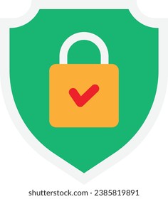 Shield Secure Protection Icon Vector Flat Illustration