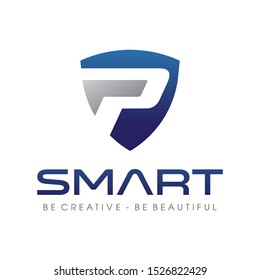 Shield / Secure / Safe with Initial P logo design inspiration