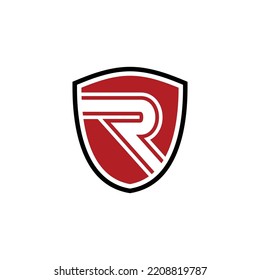 Shield, Secure, Safe with Initial R logo design inspiration. letter R with shield logo designs.Letter R Shield Logo Line Vector Design