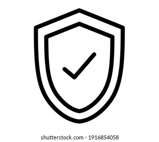 shield secure safe single isolated icon with outline line style