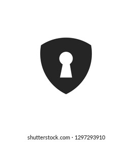  shield secure security key hole keyhole protector logo vector icon