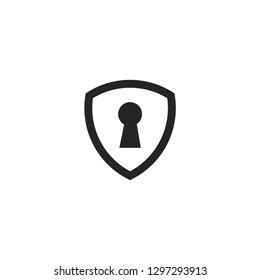  shield secure security key hole keyhole protector logo vector icon