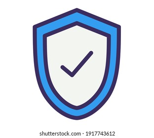 shield secure single isolated icon with filled line style