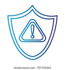 shield security with alert symbol