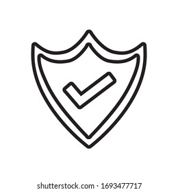 shield security with check symbol line style icon vector illustration design