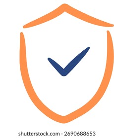 Icono de doodle de seguridad de escudo dibujado a mano para el concepto de protección digital segura