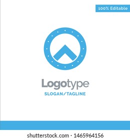 Shield, Security, Greece Blue Solid Logo Template. Place for Tagline. Vector Icon Template background