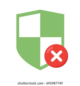 Shield security icon with cross sign