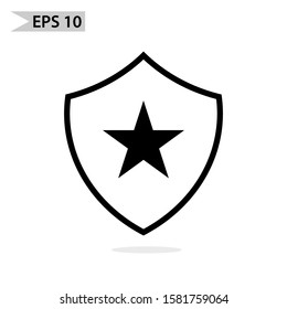 Shield security icon isolated. Protection, safety, password security logo. Firewall access and privacy sign Logo. Vector Illustration.