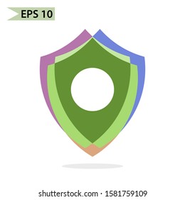 Shield security icon isolated. Protection, safety, password security logo. Firewall access and privacy sign Logo. Vector Illustration.