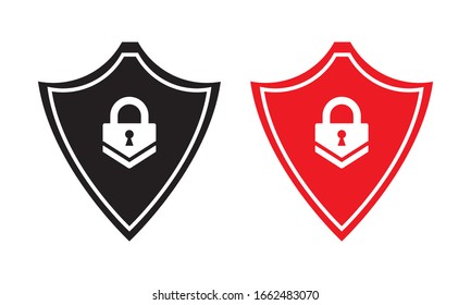 shield security icon with lock concept for app or website