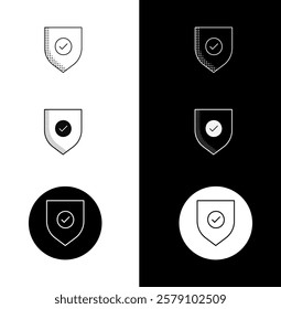 Shield and Security Icon – Monoline Custom Hand-Drawn Style with Editable Stroke. Trust and Protection Illustration.