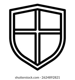 Shield security icon outline vector. Safety guard. Privacy lock