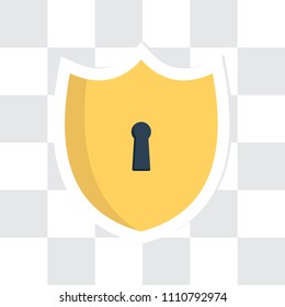 Shield security icon vector, flat design style
