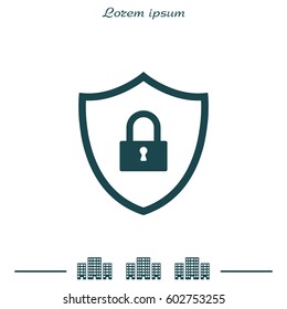 Shield security icon. vector illustration