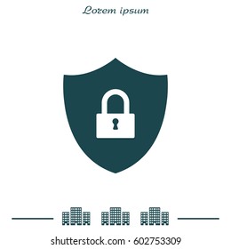 Shield security icon. vector illustration