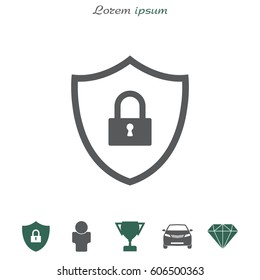 Shield security icon. vector illustration