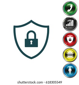 Shield security icon. vector illustration