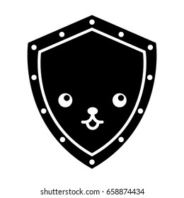 shield security kawaii character