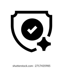 Icono de línea de seguridad de escudo, símbolo de contorno para protección de datos, seguridad de privacidad, defensa cibernética, sistema de cortafuegos y prevención de riesgos. Icono de signo de Vector.