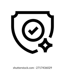 Shield Security Line Icon, Outline Symbol for Data Protection, Privacy Safety, Cyber Defense, Firewall System, and Risk Prevention. Vector Sign Icon.