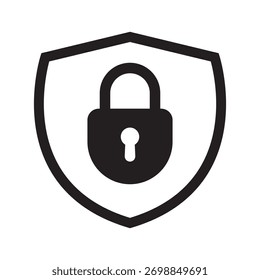 Escudo de seguridad con icono de bloqueo: símbolo de protección y seguridad, privacidad de Contraseña e icono de acceso al cortafuegos.
