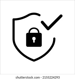 Shield with security lock. Perfect for websites, mobile apps, presentations, infographic. Virus protection concept sign design.