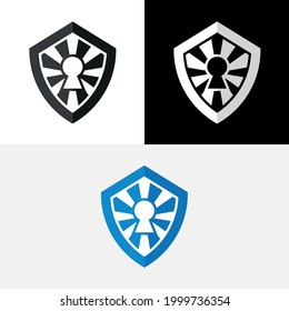 Abstraktes Logo für Sun Burst-Schutzschild