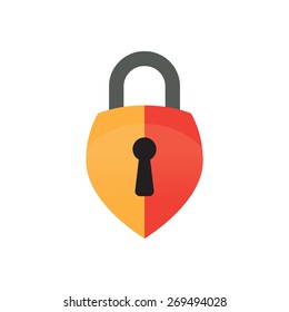 Shield security lock, vector illustration