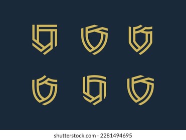 Shield Security Logo Concept icon sign symbol Element Design. Cyber, Protection, Guardian Logotype. Vector illustration template