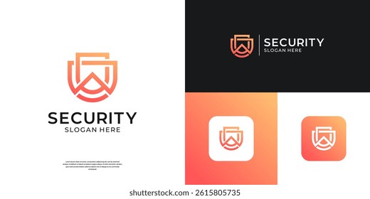 Shield security logo design inspiration.