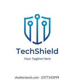 Shield security logo design vector. Security guard symbol icon isolated on white background