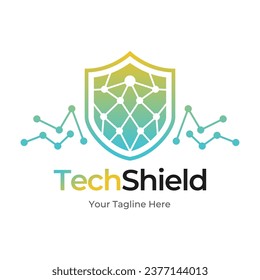 Shield security logo design vector. Security guard symbol icon isolated on white background