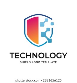 Shield security logo design vector. Security guard symbol icon isolated on white background