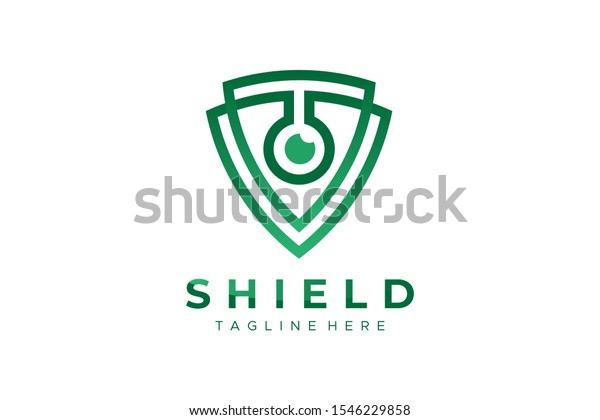 Shield Security Logo Protection Symbol Secure\
Icon Flat Line Vector Logo\
Template