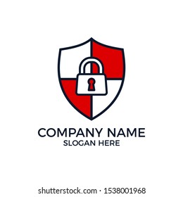 Shield security logo vector. Logo concept shield protection, safety, security, privacy sign