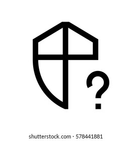 Shield, security mini line, icon, background and graphic. The icon is black and white, linear  flat, vector, pixel perfect, minimal, suitable for web and print. 