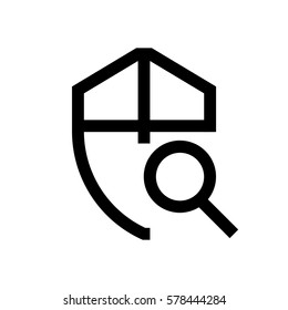Shield, security mini line, icon, background and graphic. The icon is black and white, linear  flat, vector, pixel perfect, minimal, suitable for web and print. 