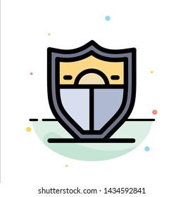 Shield, Security, Motivation Abstract Flat Color Icon Template