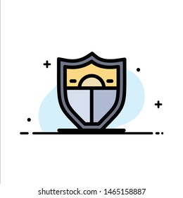 Shield, Security, Motivation  Business Flat Line Filled Icon Vector Banner Template. Vector Icon Template background