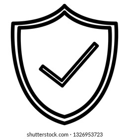 shield security with ok symbol