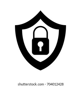 shield security with padlock
