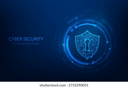 shield security protection digital technology blue background. online data privacy verification and protection system. vector illustration fantastic technology