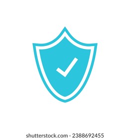 Símbolo de protección de seguridad de protección de escudo. De conjunto de iconos azules.