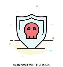 Shield, Security, Secure, Plain Abstract Flat Color Icon Template. Vector Icon Template background