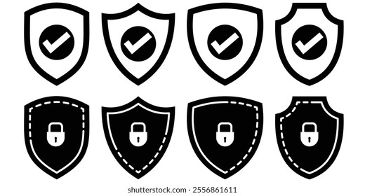 shield security sign vector icon. Lock security icon, Set of security shield icons, shield security icon vector illustration eps 10.