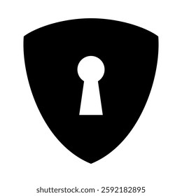 Shield security silhouette vector icon,simple minimalist and modern design,isolated on white background,can be for sign,logo,or collection